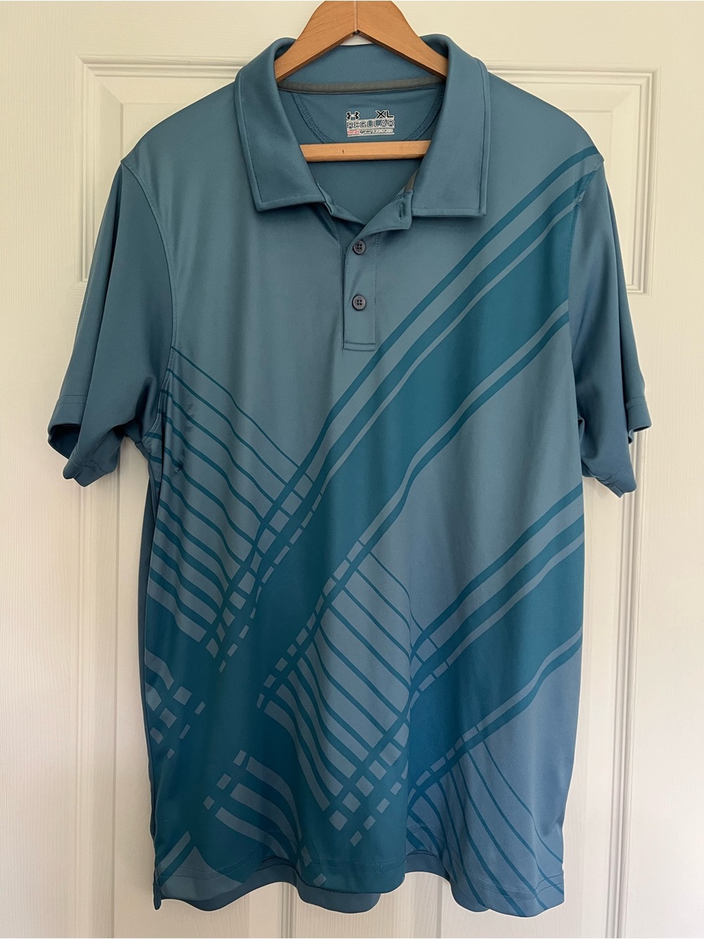 Under Armour Men Teal Performance Polo Shirt - Lightweight Athletic Short Sleeve